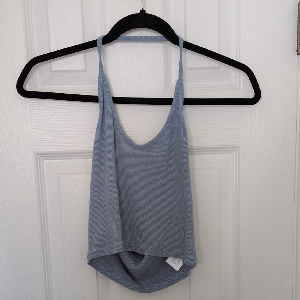 Cider Light Blue Ribbed Camisole Tank